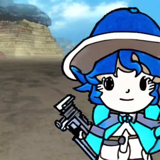 Prompt: fallout new vegas mod featuring cirno from touhou