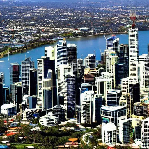 Prompt: brisbane australia in the year 2 0 7 0