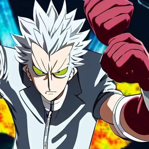 Image similar to Rick Sanchez in one punch man 4K detailed Digital art