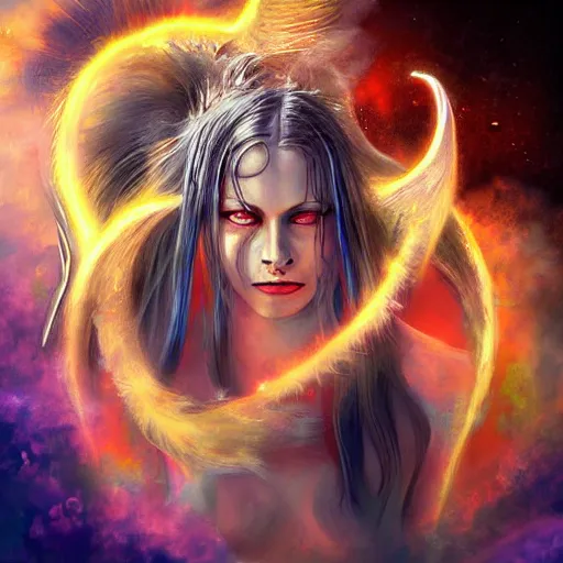 Image similar to the heavenly demon, stunning digital art