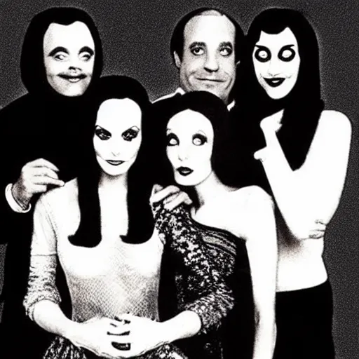 Image similar to “threes company meets the addams Family”