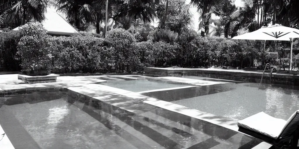 Image similar to pool, black and white,