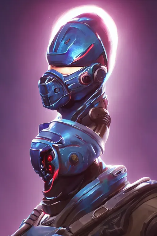 Image similar to epic mask helmet robot ninja portrait stylized as fornite style game design fanart by concept artist gervasio canda, behance hd by jesper ejsing, by rhads, makoto shinkai and lois van baarle, ilya kuvshinov, rossdraws global illumination radiating a glowing aura global illumination ray tracing hdr render in unreal engine 5