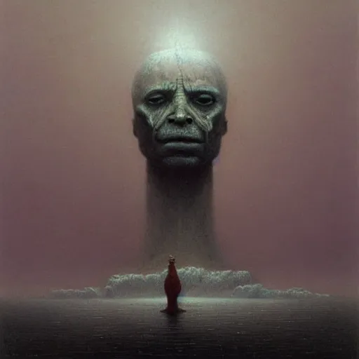 Image similar to ice lord, beksinski