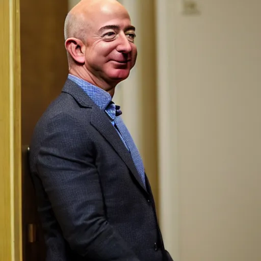 Image similar to jeff bezos in the backrooms