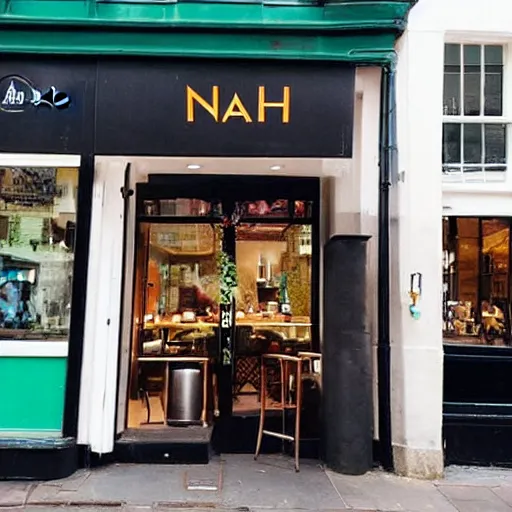 Prompt: “a restaurant called NAHHH on Marylebone High St, all customers are the Incredible Hulk ”