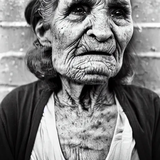 Image similar to an old ugly woman's face by bruce gilden