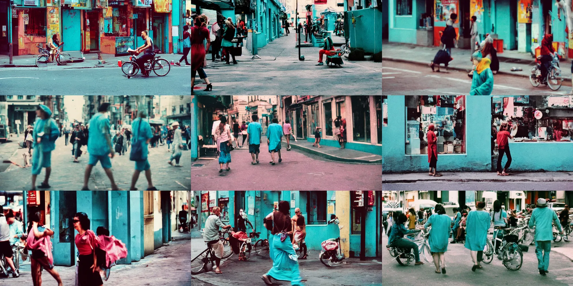 Prompt: Candid Street Photography. Lomochrome Turquoise 100-400