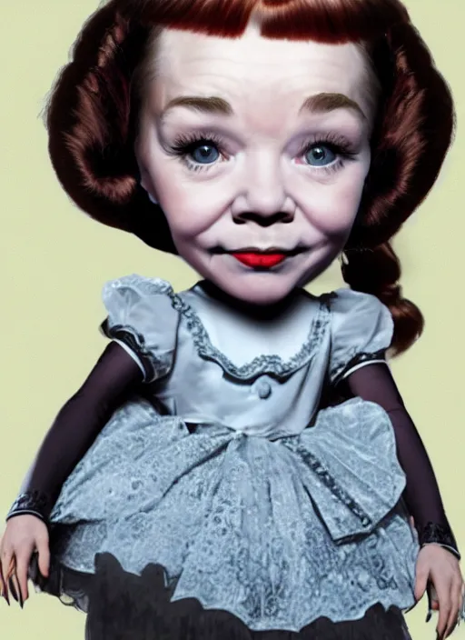 Image similar to young shirley Maclaine as a mark ryden doll, detailed digital art, trending on Artstation