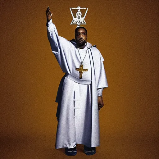 Prompt: kanye west as a medieval pope