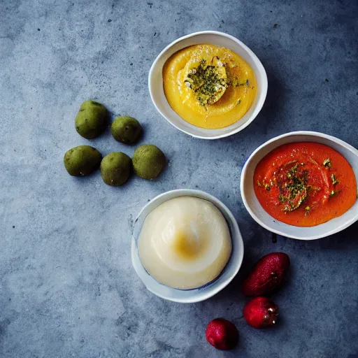 Prompt: Beautiful foodphotography photograph of a potato puree day light