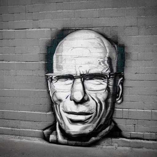 Image similar to 3D Street art representation of Ed Harris, F 1.4 Kodak Portra