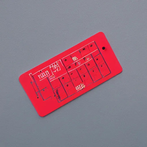 Image similar to bright red plastic computer punch card