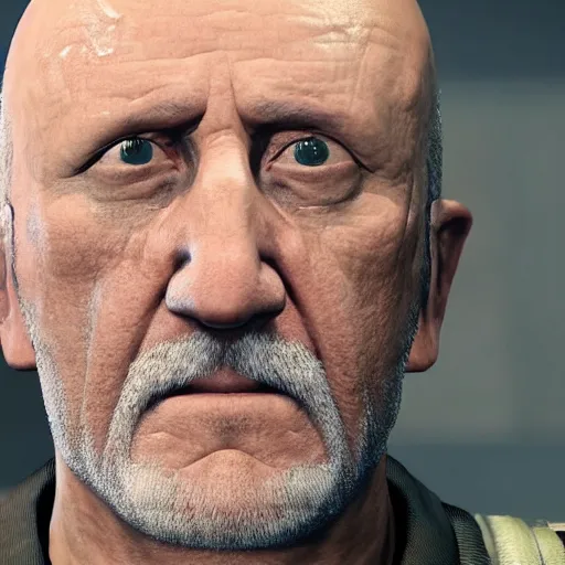 Prompt: Mike Ehrmantraut in Rainbox six siege, 4k, highly detailed