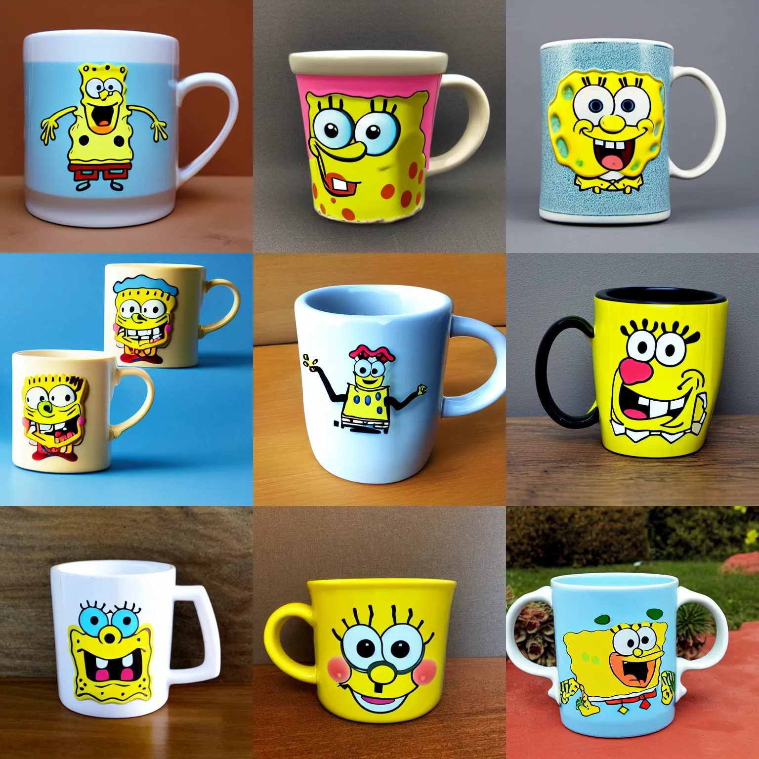 Prompt: spongebob mug