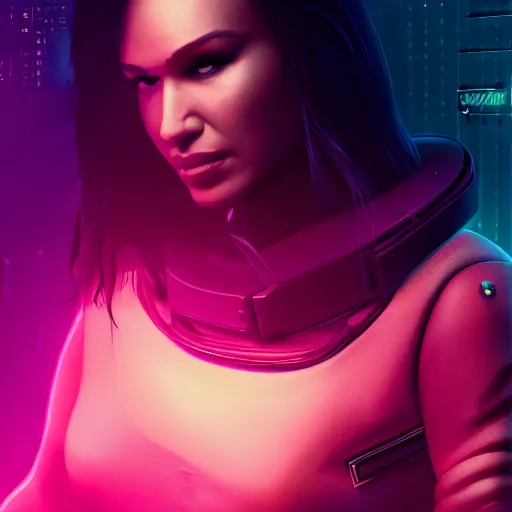 Image similar to naya rivera portrait, cyberpunk 2 0 7 7, cyberpunk judy alvarez, photorealistic, ultra detailed, neon, octane, bokeh, cinematic lighting, cyber, cyberpunk city, studio quality, feature, scars, cyberface, 8 k