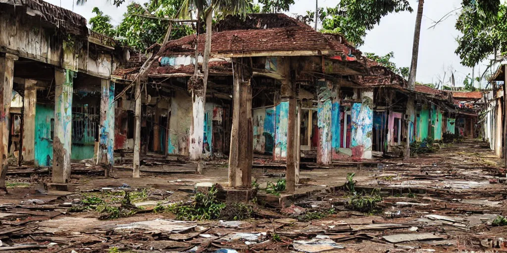 Prompt: abandoned sri lankan city, photograph