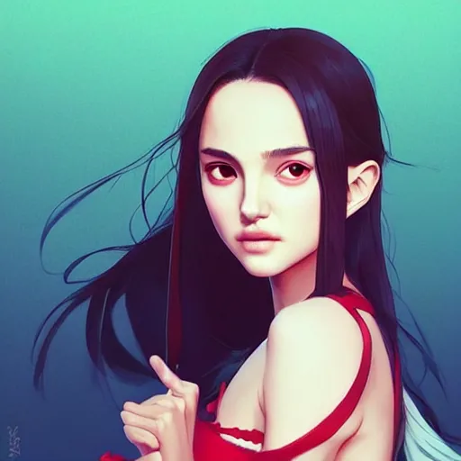 Image similar to a beautiful young japanese natalie portman alluring instagram model in crop top, by guweiz and wlop and ilya kuvshinov and artgerm, symmetrical eyes, aesthetic, gorgeous, stunning, alluring, attractive, artstation, deviantart, pinterest, digital art