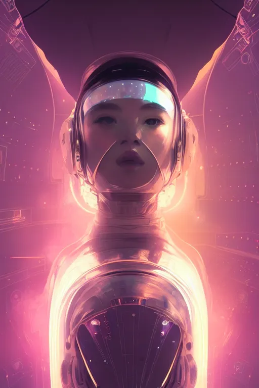 Prompt: portrait armored astronaut girl, floating on spaceship command room viewing galaxy, ssci-fi neon light and fantasy, intricate and very very beautiful and elegant, highly detailed, digital painting, artstation, concept art, smooth and sharp focus, illustration, art by tian zi and WLOP and alphonse mucha