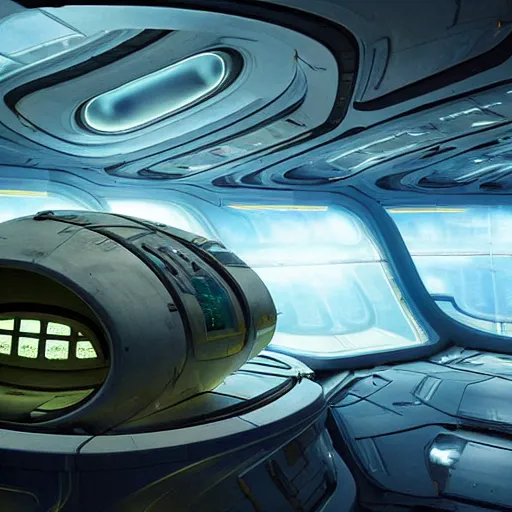 Image similar to a organic pod, sci - fi interior, in a clean science fiction lab, futuristic room, photorealistic, hyper real, cinematic, in the style of jim burns, john harris,