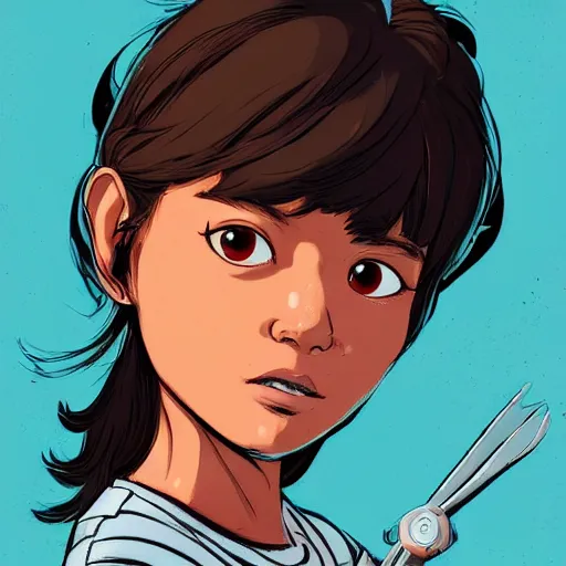 Prompt: a study of cell shaded portrait of Isabela Moner as dora the explorer, concept art, illustration, post grunge, concept art by josan gonzales and wlop, by james jean, Victo ngai, David Rubín, Mike Mignola, Laurie Greasley, highly detailed, sharp focus, alien, rim light, Trending on Artstation, HQ, deviantart, art by artgem
