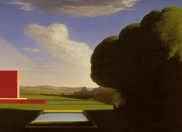 Image similar to painting of a james turrell installation by thomas cole