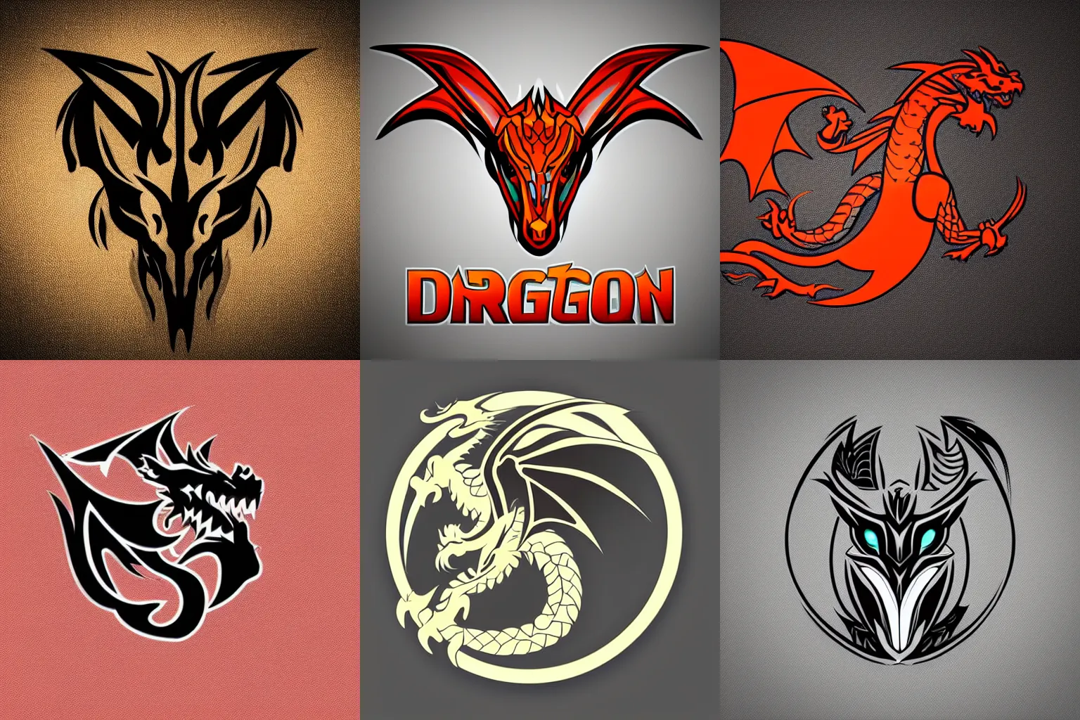 Prompt: A beautiful vector logo design of a dragon head trending on artstation, 8k HD wallpaper digital art