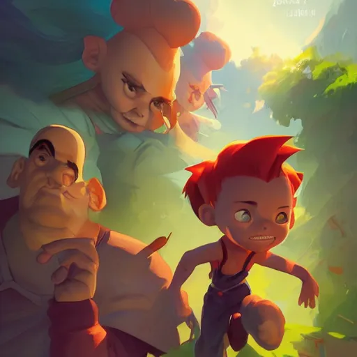 Image similar to hero world rugrats, behance hd by jesper ejsing, by rhads, makoto shinkai and lois van baarle, ilya kuvshinov, rossdraws global illumination