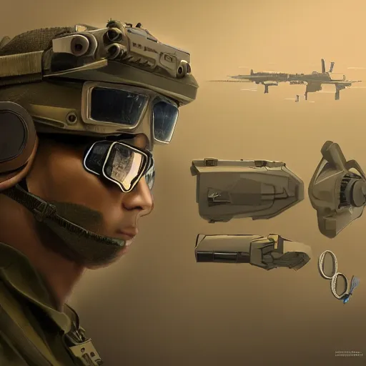 Image similar to concept art tactial vision goggles military modern era variants digital high detail trending in artstation high detail smooth 4 k 8 k hd mechanical