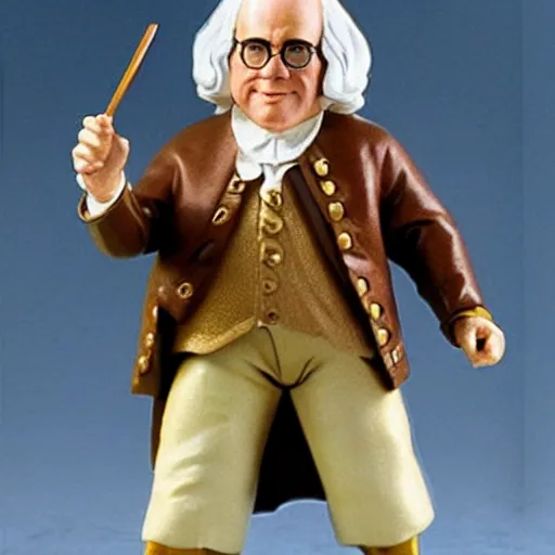 Image similar to “Benjamin Franklin as a 1980s action figure”