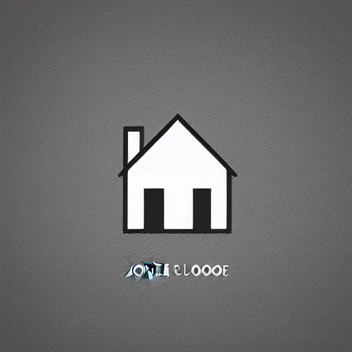 Image similar to logo of a house with a door open, minimalistic, vectorized logo style