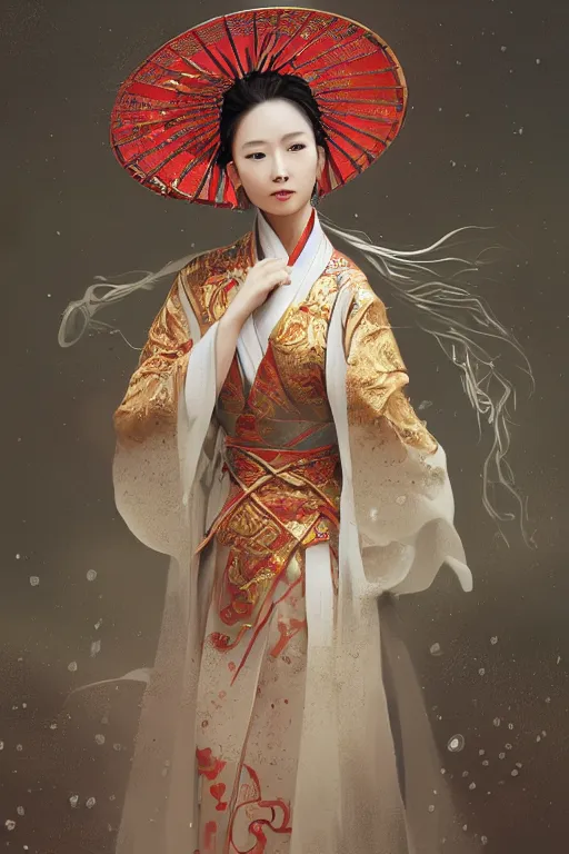 Prompt: portrait wuxia sword dance Girl, Chinese costume, in forbidden City Rainning, flowers sea everywhere, ssci-fi, fantasy, intricate, very very beautiful, elegant, highly detailed, digital painting, artstation, concept art, smooth, sharp focus, illustration, art by tian zi and WLOP and alphonse mucha