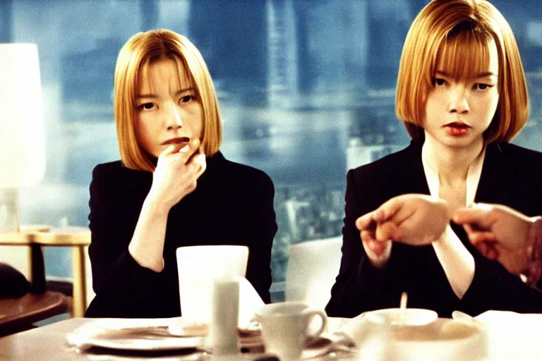 Prompt: a still of the movie lost in translation ( 2 0 0 3 ) directed by billy wilder in 1 9 4 5