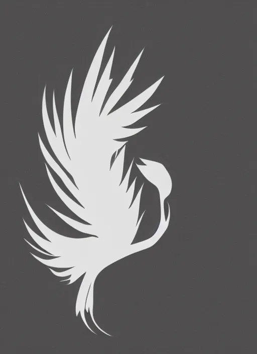 Image similar to white phoenix on salt mountain simple background simplified design geometric graphic design henry matisse Nel Jagmo Jacobson style