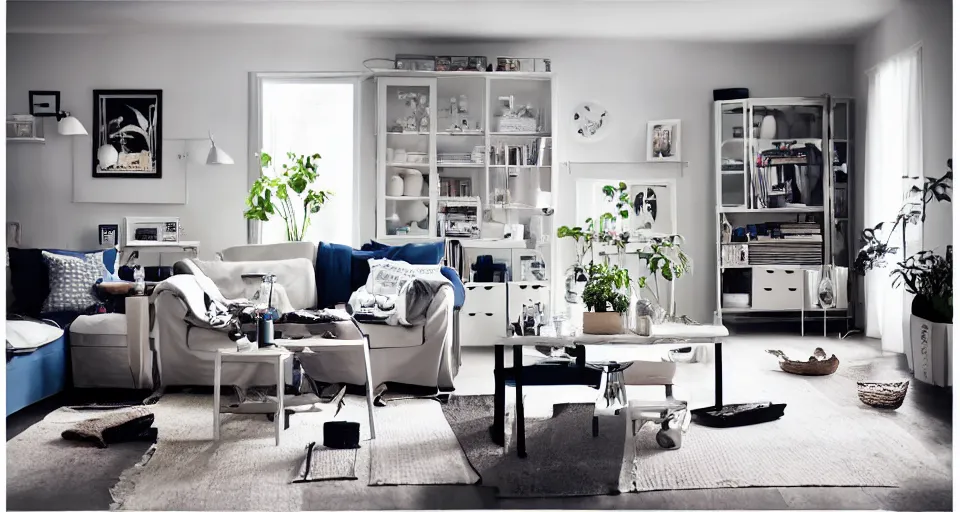 Image similar to IKEA catalogue photo of a living room by Wayne Barlow