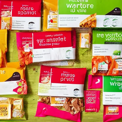 Image similar to bright packaging for waitrose snack foods