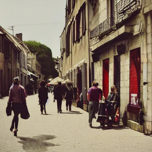 Image similar to people in a french street