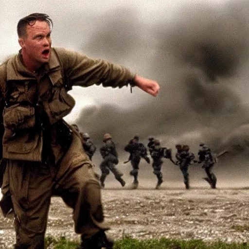 Image similar to Christopher Nolan Directing saving private Ryan 2