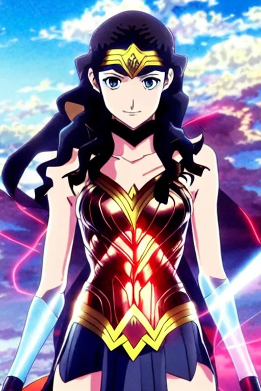 Image similar to anime key visual of Gal Gadot; official media