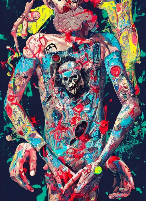 Image similar to zombie full body hiphop streetwear drip, tristan eaton, victo ngai, artgerm, rhads, ross draws