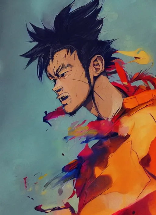 Prompt: semi reallistic gouache gesture painting, by yoshitaka amano, by ruan jia, by Conrad roset, by dofus online artists, detailed anime 3d render of neymar as goku, neymar soccer player super sayan, Neymar jr, portrait, cgsociety, artstation, rococo mechanical, Digital reality, sf5 ink style, dieselpunk atmosphere, gesture drawn