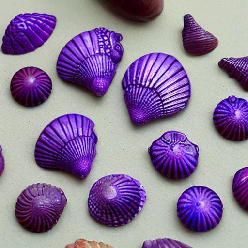 Image similar to carved seashell beads jewelry design purple splotches