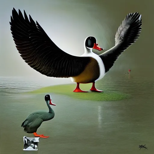 Image similar to a duck on the prowl oil painting igor morski