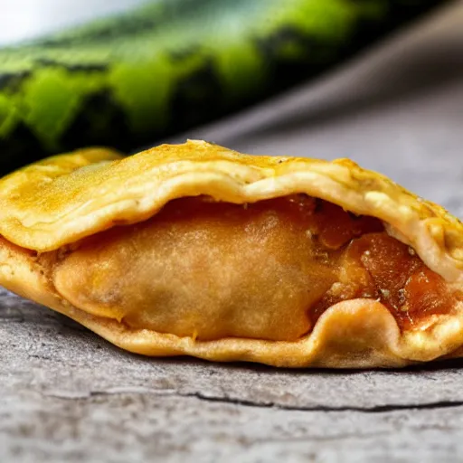 Image similar to close view of a snake empanada