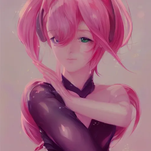 Image similar to anime girl, pink hair, gorgeous, amazing, elegant, intricate, highly detailed, digital painting, artstation, concept art, sharp focus, illustration, art by Ross tran