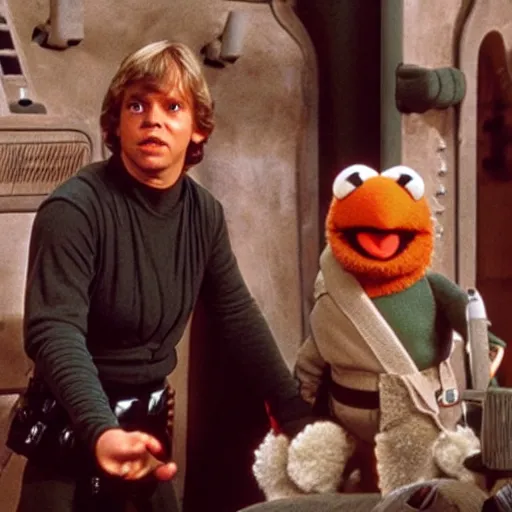 Image similar to luke skywalker hosting the muppet show