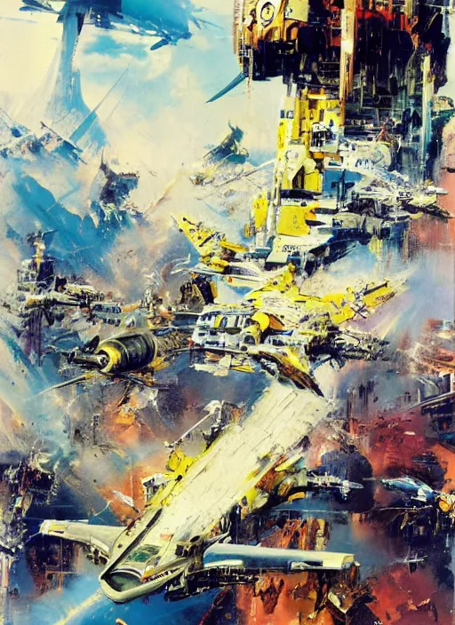 Image similar to spacious bg. minimalistic piece. masterpiece book cover illustration by the great famous sci - fi artist john berkey.