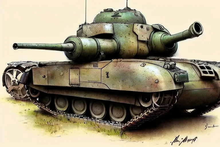 Image similar to (((((1950s retro army tank . muted colors.))))) by Jean-Baptiste Monge !!!!!!!!!!!!!!!!!!!!!!!!!!!