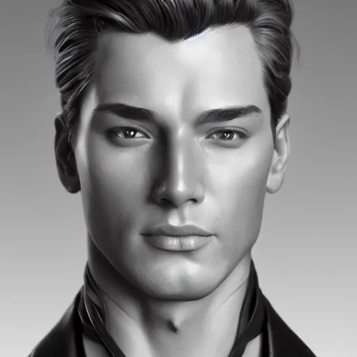 Prompt: portrait of a clean shaved gentleman, highly detailed, digital painting, art by Stanley Lau and Artgerm and magali villeneuve and Alphonse Mucha, artstation, octane render, cgsociety