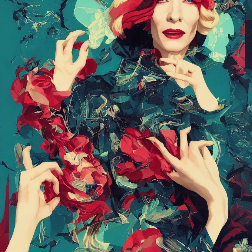 Image similar to cate blanchett, by Sachin Teng + Karol Bak + Rolf Armstrong